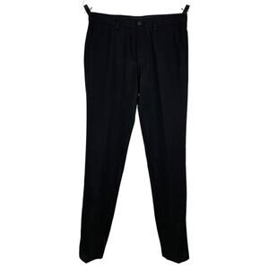 Haggar H26 Dress Pants Belt Loops Flat Front Black 4 Working Pockets 32X32